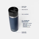 Yeti Rambler 16 oz Travel Bottle – roestvrijstalen geïsoleerde drinkfles met StrongHold-dop en magnetische sluiting