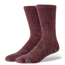 Stance Icon Dyed Crew Fig – dieppaarse crew sokken met hand-dyed look, medium cushioning en versterkte hiel en teen
