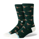 Stance Huntin Crew Pine – groene crew sokken met gestreept design, medium cushioning en versterkte hiel en teen