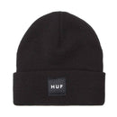 HUF BOX LOGO BEANIE black voorkant muts Revert95.com