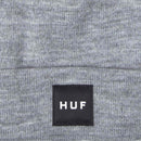 HUF BOX LOGO BEANIE Grey Heather voorkant muts HUF logo close-up Revert95.com