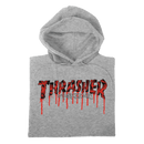 Thrasher Blood Drip Hooded Sweat Grijs close-up