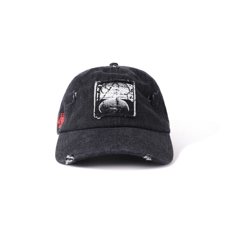 Former Ode Cap Washed Black – washed black 6-panel cap met subtiele Ode branding