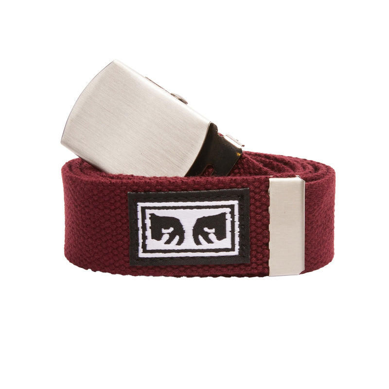 OBEY Big Boy Web Belt in Burgundy