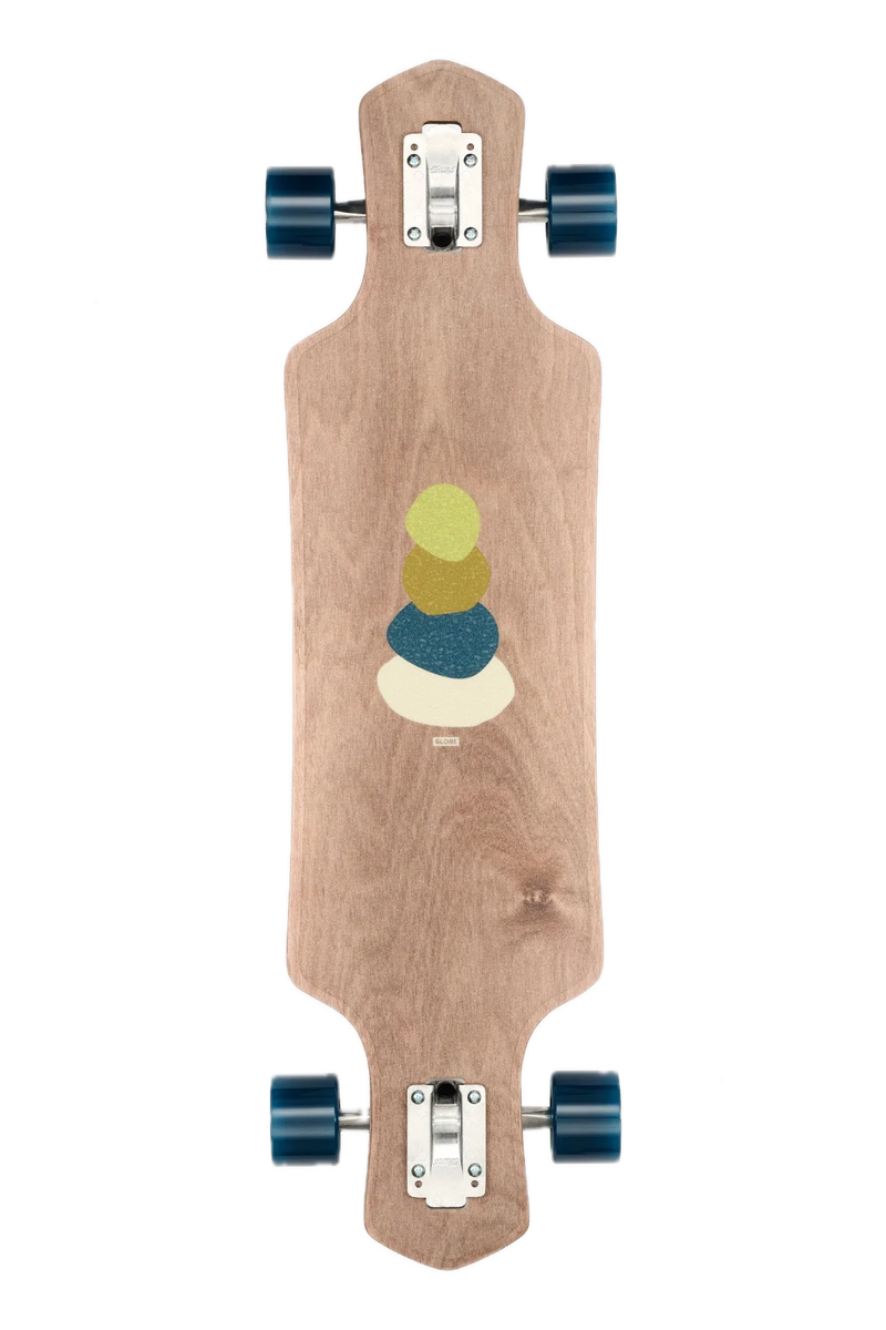 Globe Geminon 35 Dusk – drop-through longboard van 8-laags esdoornhout met Dusk-graphic, Tensor-trucks en 69mm wielen