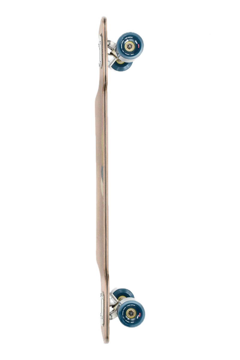 Globe Geminon 35 Dusk – drop-through longboard van 8-laags esdoornhout met Dusk-graphic, Tensor-trucks en 69mm wielen