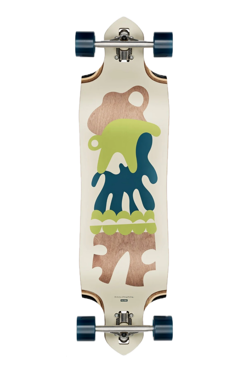 Globe Geminon Micro-Drop Dawn – micro-drop longboard met 8-laags esdoorn, Dawn-graphic, Tensor 180mm trucks en 69mm wielen