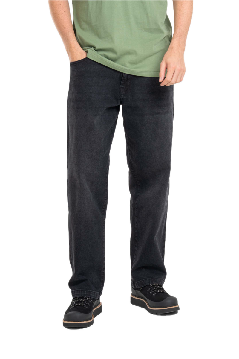 Reell Solid Black Wash 2 – zwarte stretch jeans met subtiele washed look en regular tapered fit