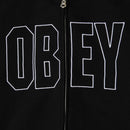 Obey Gordon Extra Heavy Zip Hood Black – zwarte full zip hoodie van extra zwaar fleece met Gordon graphic