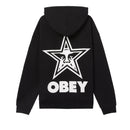 Obey Bold Star Extra Heavy Hood Black – zwarte hoodie van extra zwaar fleece met Bold Star graphic
