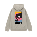 Obey Quarter Icon Premium Hood – hoodie van zware fleece met quarter-size Obey Face graphic