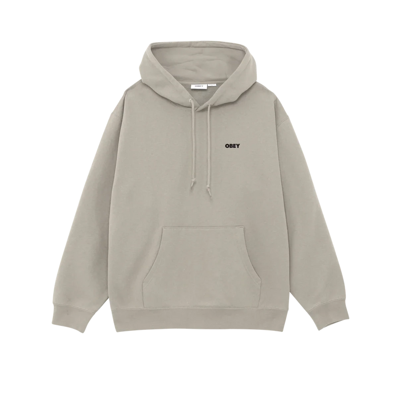 Obey Quarter Icon Premium Hood – hoodie van zware fleece met quarter-size Obey Face graphic