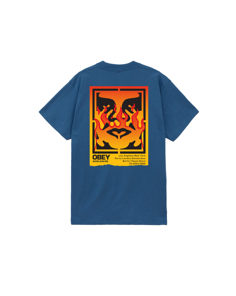 Koop de Obey icon stencil flame Classic tee veilig en snel bij Revert 95 online of kom hem passen in de winkel in Haarlem.