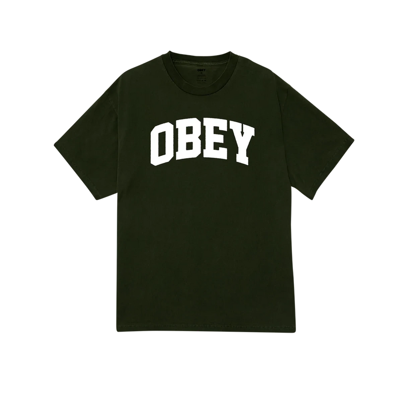 Obey Collegiate Heavyweight Classic Tee – T-shirt van zwaar katoen met Collegiate Obey logo op de borst