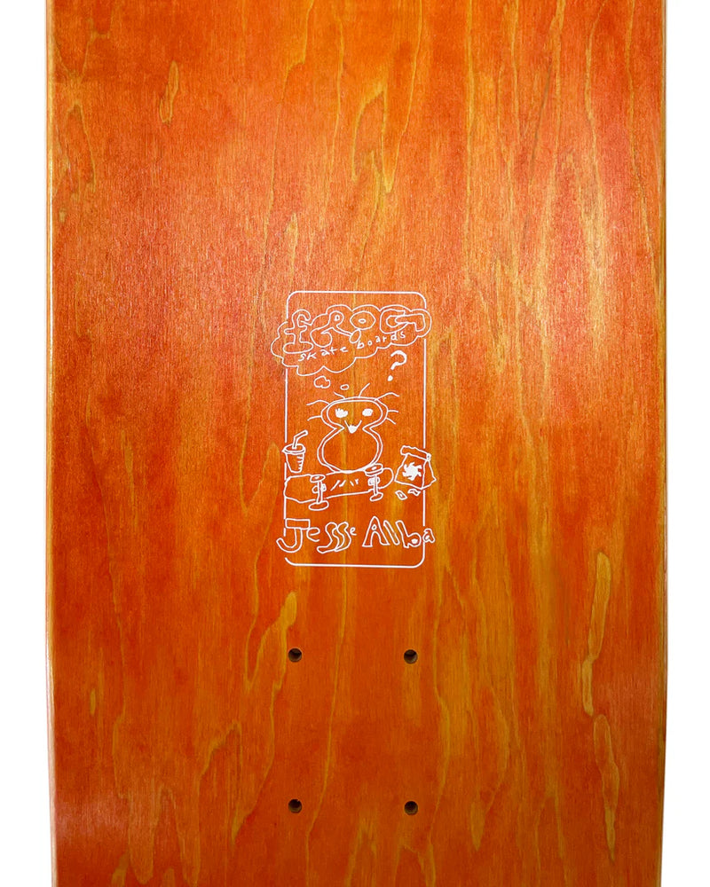 Frog Skateboards Jess Alba Deck Yellow – pro skateboard deck van Jesse Alba met gele graphic en Frog branding
