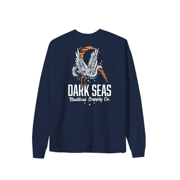 Dark Seas Nite Flyer Longsleeve Tee zwart shirt met rug- en sleeve-prints
