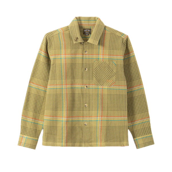 Dark Seas Blanton Flannel – langemouw flannel shirt met ruitpatroon en Dark Seas branding