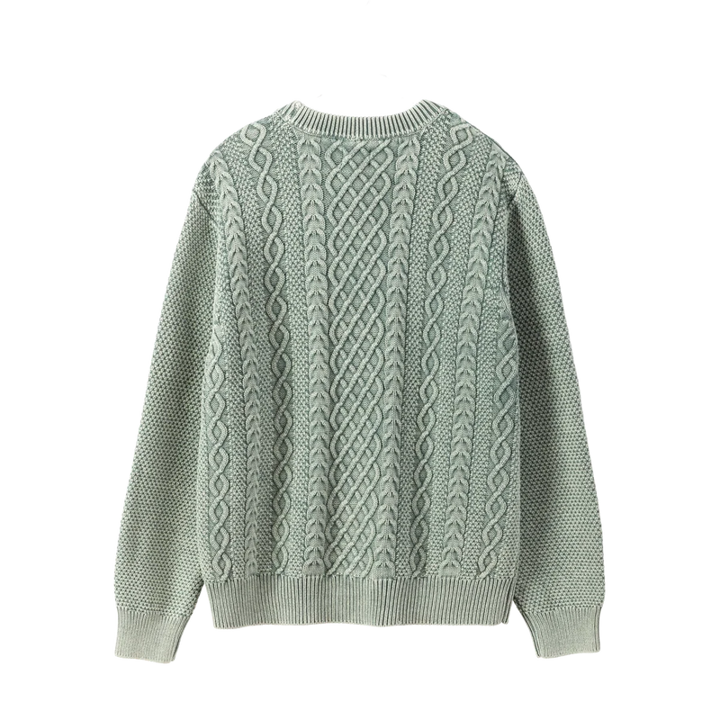 Dark Seas Big Sur Sweater Storm gebreide trui in donkergrijs/blauw met subtiele branding