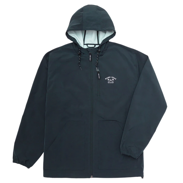 Dark Seas Port Jacket Light Navy lichtgewicht waterafstotend jack met capuchon en borstlogo