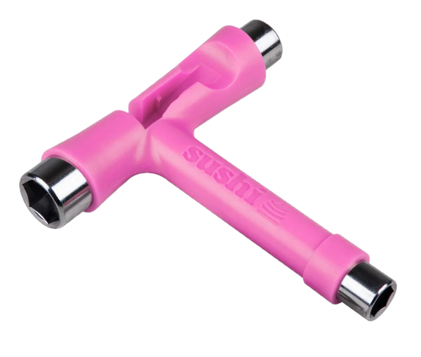 Sushi Skate Ninja T Tool Pink – roze alles-in-één skateboardtool met drie dopmaten en uitneembare inbus/kruiskop