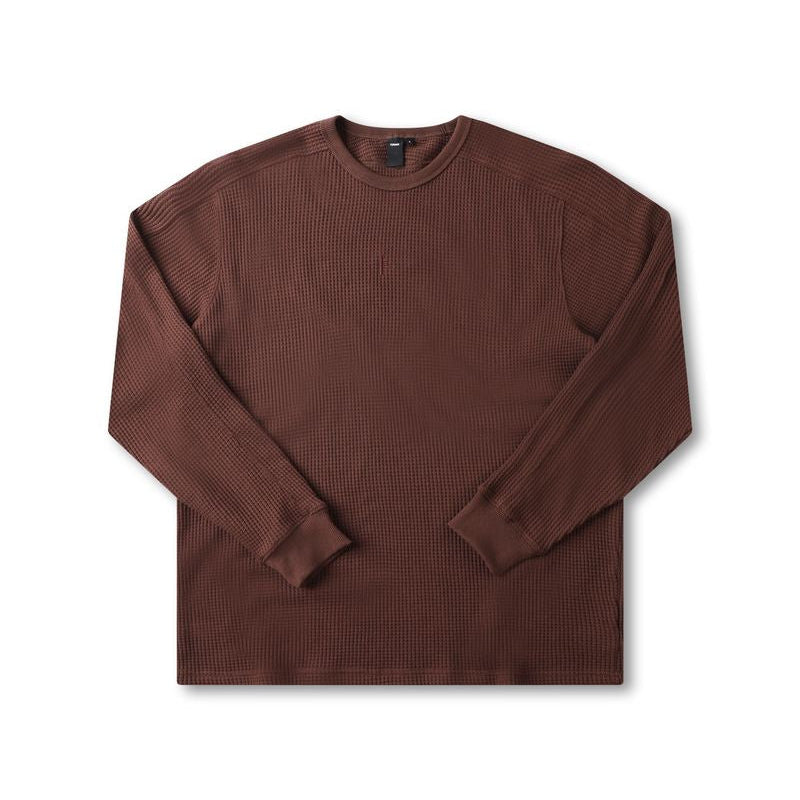 Former Franchise Waffle LS T-Shirt Choc – premium waffle longsleeve in Choc kleur