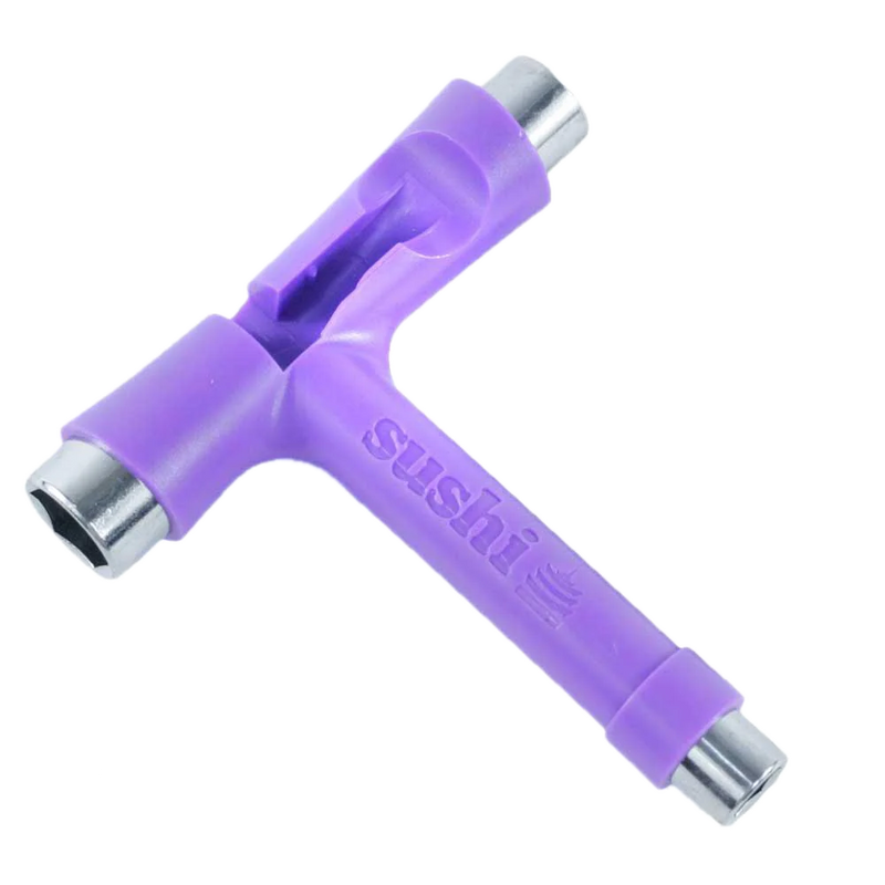 Sushi Skate Ninja T Tool Purple – paarse alles-in-één skate tool met drie dopmaten en uitneembare inbus/kruiskop