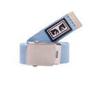 Obey Big Boy Web Belt Hydrangea – lichtblauwe polyester webbing-riem met metalen gesp en Obey-logo