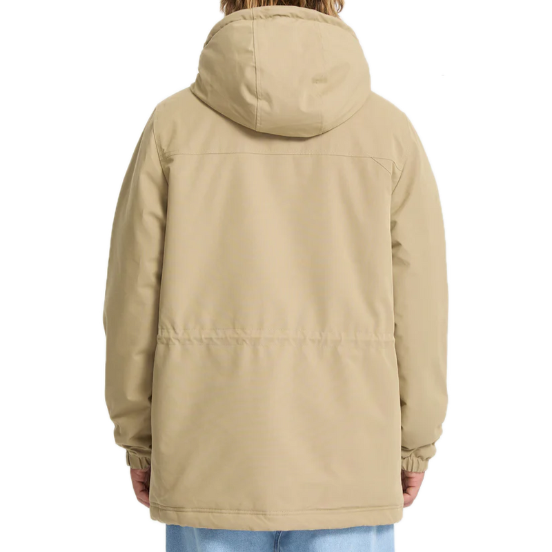 Volcom Starget 5K Parka Khaki – waterdichte parka in khaki met voering, capuchon, meerdere zakken en subtiele Volcom-branding