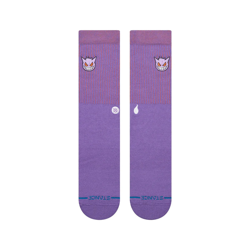 Stance Gengar Crew Purple – paarse Pokémon-sokken met Gengar-graphic, medium cushioning en versterkte hiel en teen
