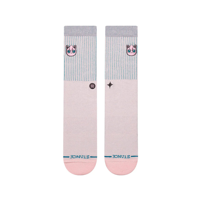 Stance Jigglypuff Crew Pink – roze Pokémon-sokken met Jigglypuff-graphic, medium cushioning en versterkte hiel en teen