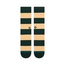 Stance Nep Stripe Crew Pine – groene gestreepte crew sokken met subtiele nep-textuur, medium cushioning en versterkte hiel en teen