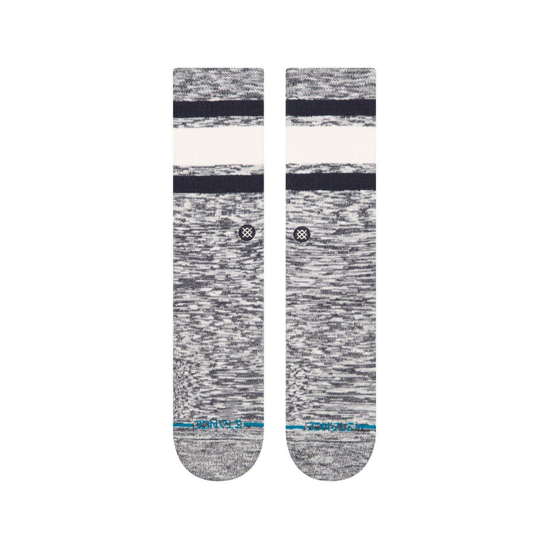 Stance Slub Boyd Crew Blue – blauwe gestreepte crew sokken van katoenblend met medium cushioning en versterkte hiel en teen