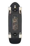 Globe Walrus Surf Skate – Black Peaking surfskate board met swallow tail en Black Peaking graphic