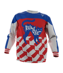 Rumble Speedshop Red Arrows Jersey rood moto-style jersey met pijl-design