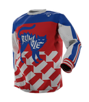 Rumble Speedshop Red Arrows Jersey rood moto-style jersey met pijl-design