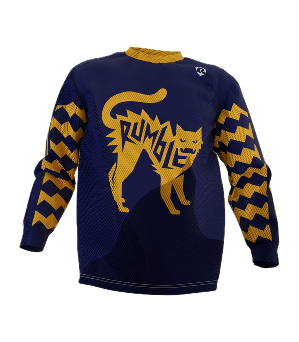 Rumble Speedshop Yellow Saw Jersey geel moto-style jersey met Saw-graphic