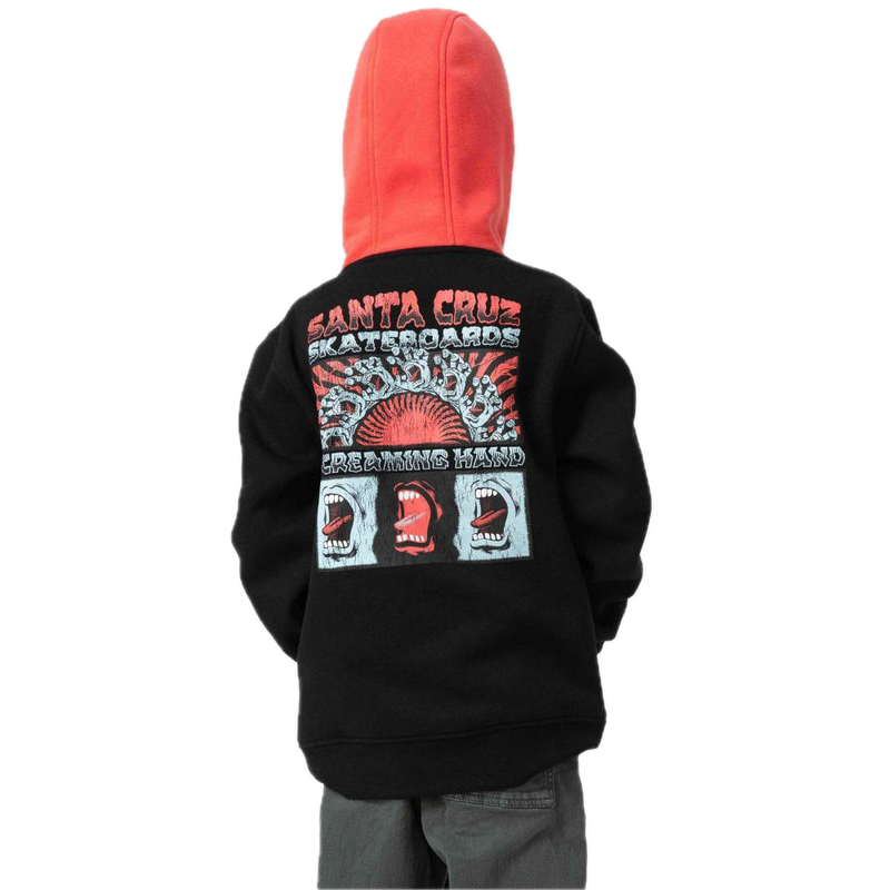 Santa Cruz Youth VTG Screaming Connect Hoodie Black midweight fleece hoodie met vintage Screaming Hand-print