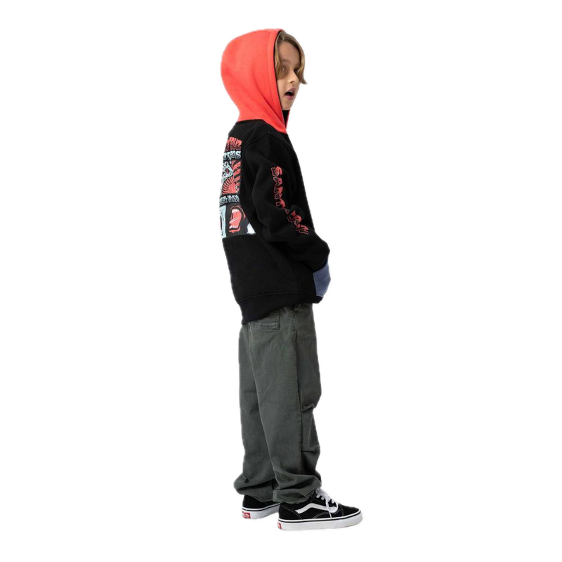 Santa Cruz Youth VTG Screaming Connect Hoodie Black midweight fleece hoodie met vintage Screaming Hand-print