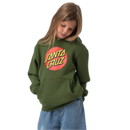 Santa Cruz Youth Classic Dot Hood Dark Moss midweight fleece hoodie.