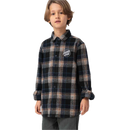 Santa Cruz Youth Chopper LS Shirt Navy Check kids flannel.