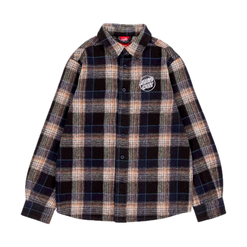 Santa Cruz Youth Chopper LS Shirt Navy Check kids flannel.