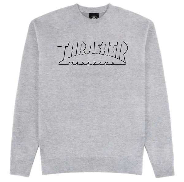 Thrasher Shadow Mag Logo Crew Sweater – katoenfleece crewneck sweater met geborduurd Shadow Mag-logo
