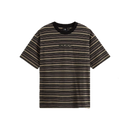 Vans Cameron Stripe SS Knit Walnut – gestreept T-shirt van katoen in walnut kleur met regular fit