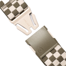 Arcade Belts Check Crocodile Khaki – elastische stretchriem in khaki met checkprint en kliksluiting