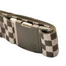 Arcade Belts Check Crocodile Khaki – elastische stretchriem in khaki met checkprint en kliksluiting