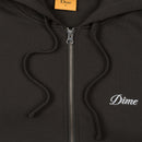 Cursive Small Logo Zip Hoodie Black