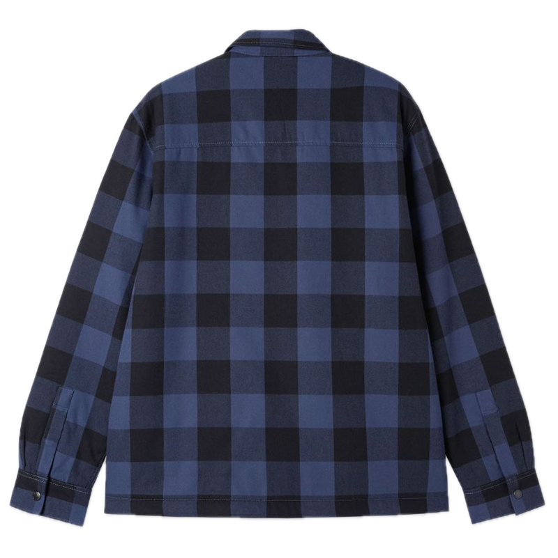 Dickies Lined Sacramento Navy Blue – gevoerd flanellen overshirt in navy blauw ruit met quilted binnenvoering en borstzakken