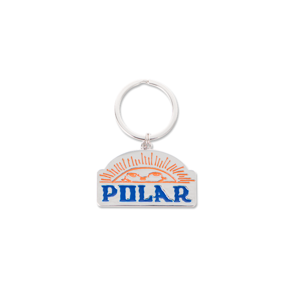 Polar Skate Co Keychain Cheeky Sun – rubberen sleutelhanger met metalen ring en kleurrijk Cheeky Sun-logo design van Polar Skate Co.