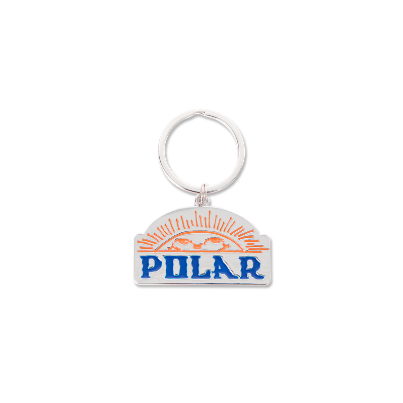 Polar Skate Co Keychain Cheeky Sun – rubberen sleutelhanger met metalen ring en kleurrijk Cheeky Sun-logo design van Polar Skate Co.