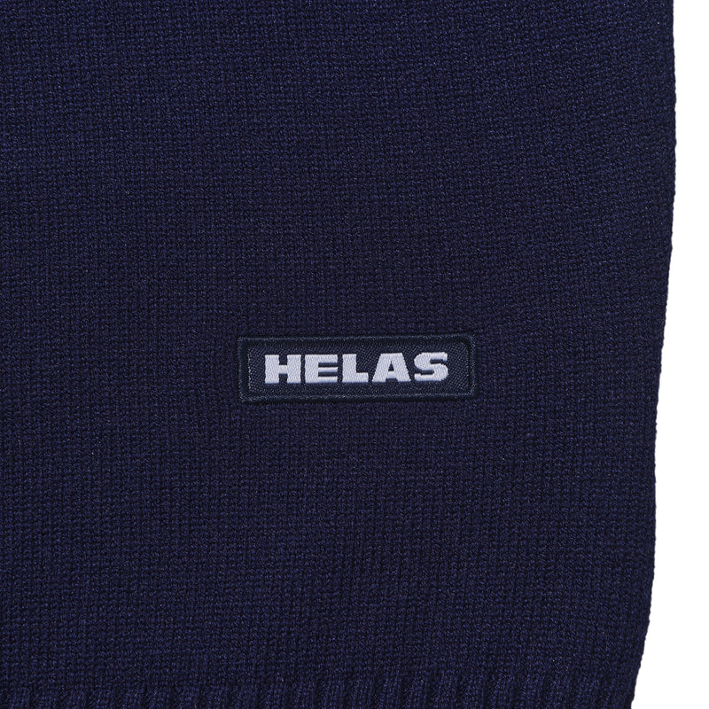 Hélas Horses Crewneck Knit Navy – gebreide sweater met all-over paardenpatroon in navy